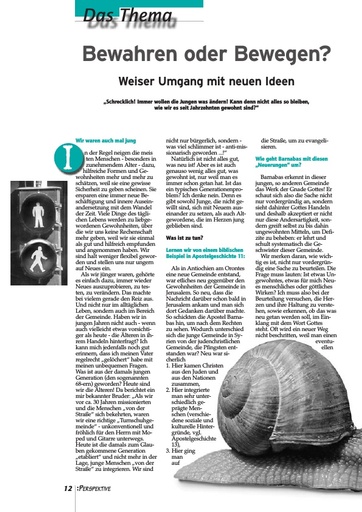 Perspektive 2001 01 bewahren oder bewegen