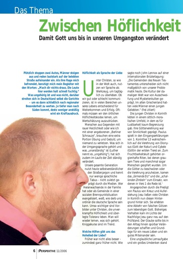 Perspektive 2006 11 zwischen hoeflichkeit und heuchelei