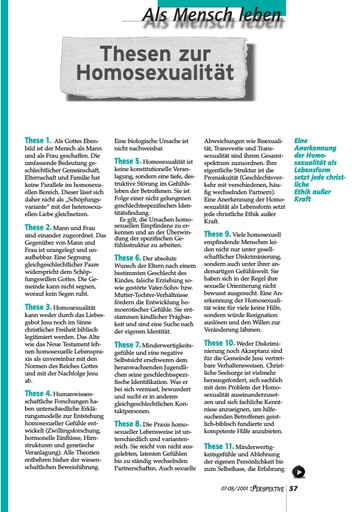 Perspektive 2001 07 thesen zur homosexualitaet