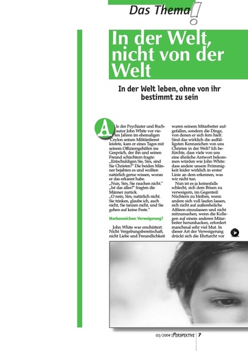 Perspektive 2004 03 in der welt nicht von der welt