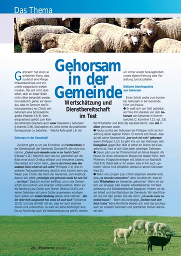Perspektive 2007 03 gehorsam in der gemeinde