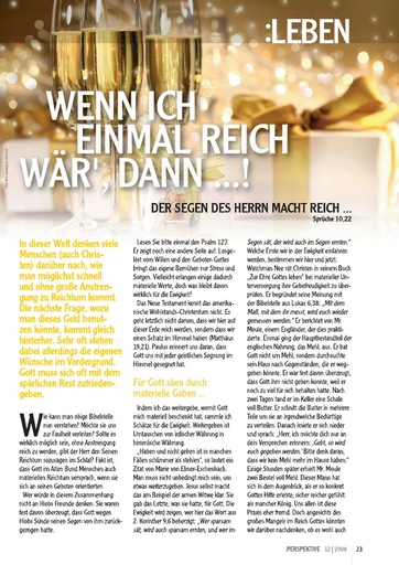 Perspektive 2008 12 wenn ich einmal reich waer dann