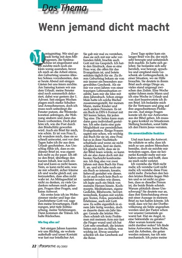 Perspektive 2003 05 wenn jemand dicht macht