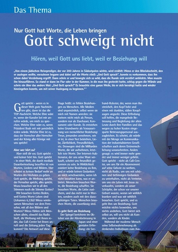 Perspektive 2006 01 gott schweigt nicht
