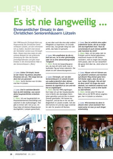 Perspektive 2011 09 es ist nie langweilig