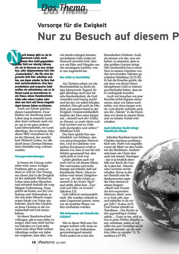 Perspektive 2001 12 nur zu besuch auf diesem planeten