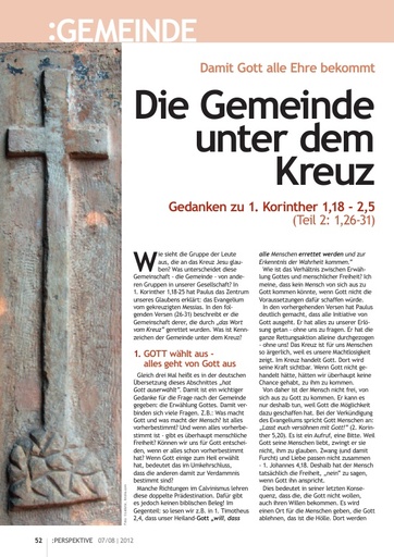 Perspektive 2012 07 die gemeinde unter dem kreuz
