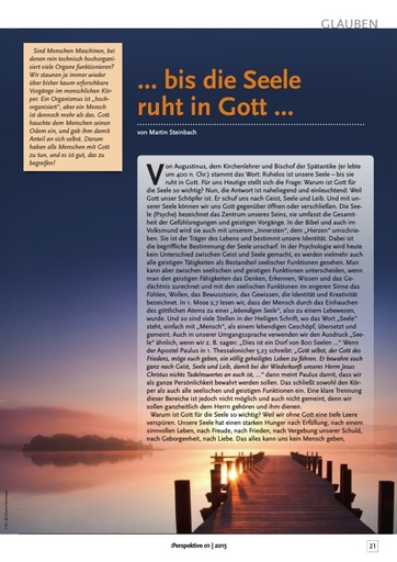 Perspektive 2015 01 bis die seele ruht in gott