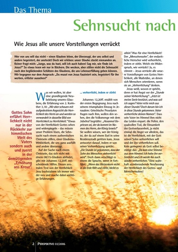 Perspektive 2006 03 sehnsucht nach herrlichkeit