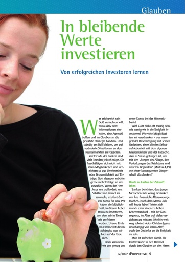 Perspektive 2007 12 in bleibende werte investieren