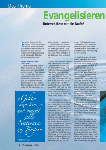 Perspektive 2006 10 evangelisieren und taufen