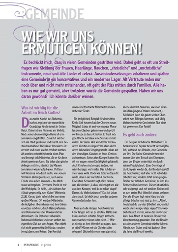 Perspektive 2008 01 wie wir uns ermutigen koennen